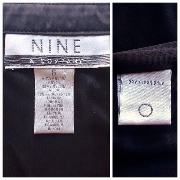 VTG Nine & Co Black Lace Pencil Skirt Sz 6 Knee Length Floral Lined Whimsigoth - Picture 6 of 13